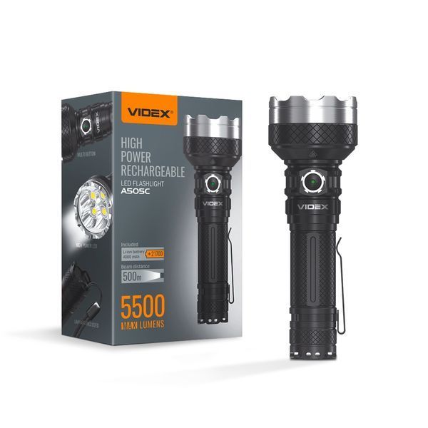 Портативний світлодіодний ліхтарик VIDEX VLF-A505C 5500Lm 5000K 27297 фото